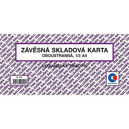 Značkový Baloušek - Závěsná skladová karta oboustranná, ET470, 1/3 A4