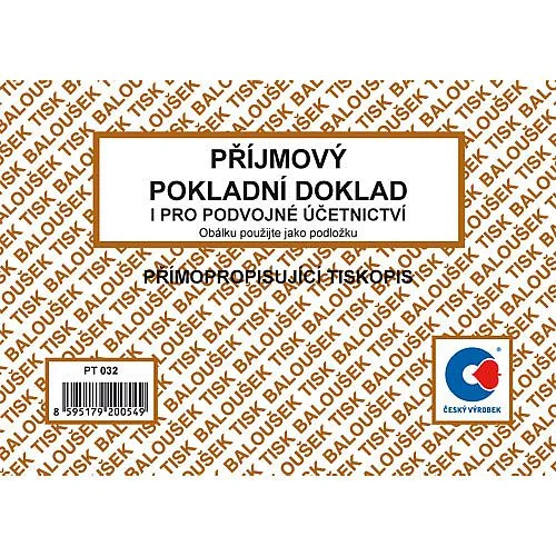 Baloušek - Příjmový p.d. podvojné účetnictví, PT032, NCR, číslovaný Odeslání Ihned