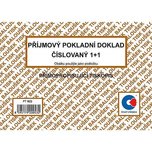 Baloušek - Příjmový pokladní doklad, PT022, NCR, číslovaný Poslední Šance