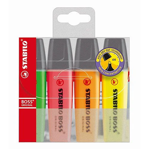 Přímo Od Výrobce Zvýrazňovače STABILO BOSS ORIGINAL, 4 ks