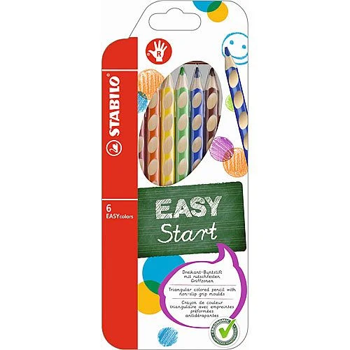 Pastelky STABILO EASYcolors, 6 kusů, pro praváky Bezpečná Platba