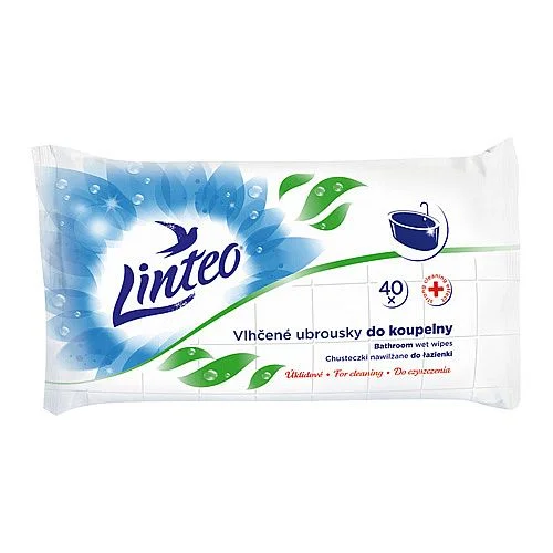 Vlhčené úklidové ubrousky Linteo, do koupelny, 40 ks Super Cena