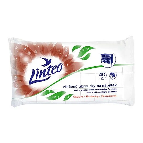 Výprodej Vlhčené úklidové ubrousky Linteo, na nábytek, 40 ks
