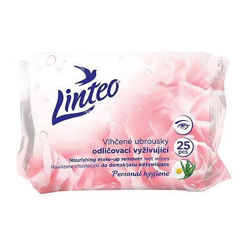 Akční Nabídka Vlhčené ubrousky Linteo, odličovací, vyživující, 25 ks