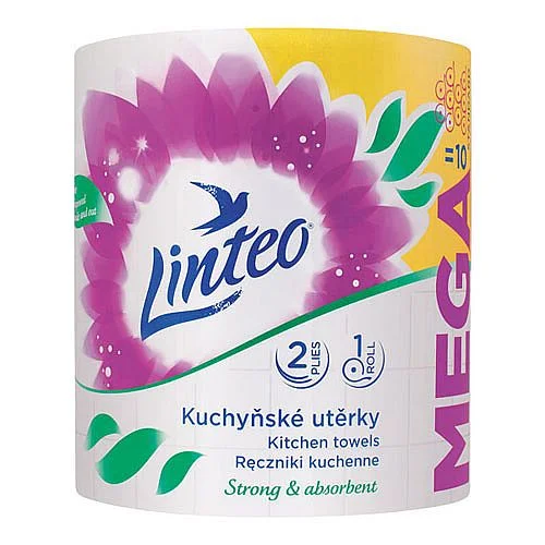 Jen Po Omezenou Doba Kuchyňské utěrky Linteo MEGA, 1 role, bílé, 2-vrstvé