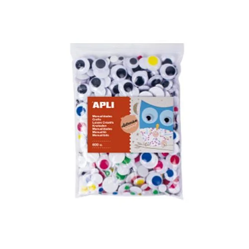 MOVING EYES, samolepicí - Jumbo pack, mix velikostí a barev, 600 kusů Super Cena