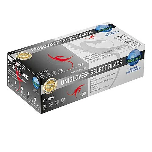 Levný Latexové rukavice Select nepudr černá, č. M, 100 ks