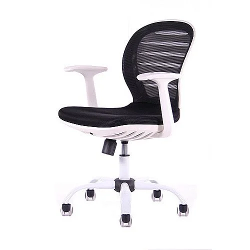 Odeslání Ihned Kancelářská židle Cool White, černá látka/bílé plasty