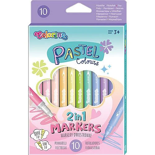 Nejlepší Volba Colorino fix 2v1 Pastel, 10 barev