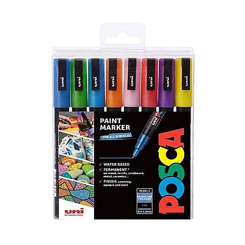 Sada akrylových popisovačů Posca 8ks, mix třpytivých barev Aktuální