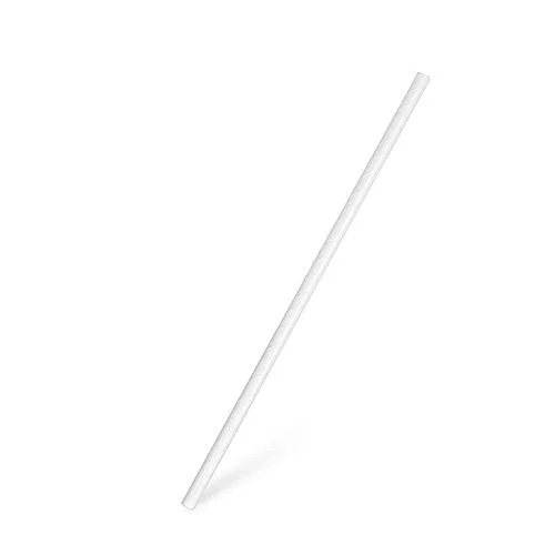 Papírová slámka rovná, bílá, Ø 6 x 200 mm, 100 ks Must-Have