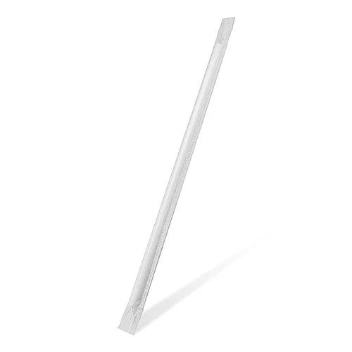 Přímo Od Výrobce Papírová slámka JUMBO, bílá, Ø 8 x 250 mm, 100 ks