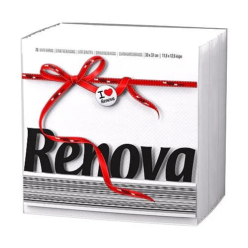 Pouze Dnes Ubrousky Renova 30x32, 1-vrstvé - Bílá, 70 ks