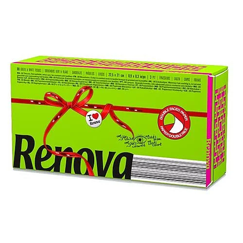 Rychlé Dodání Papírové kapesníky Renova, zelená, 3-vrstvé, 80 ks