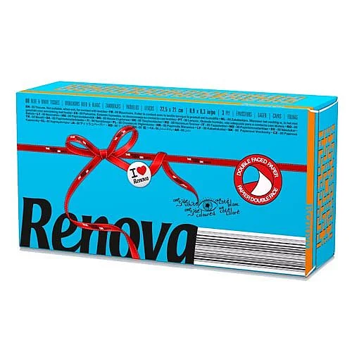 Papírové kapesníky Renova, modrá, 3-vrstvé, 80 ks Novinka