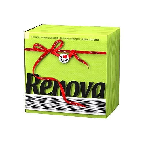 Ubrousky Renova 30x32 cm, 1-vrstvé, Zelená, 70 ks Výhodná Nabídka