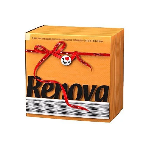 Finální Výprodej Ubrousky Renova 30x32 cm, 1-vrstvé, Oranžová, 70 ks
