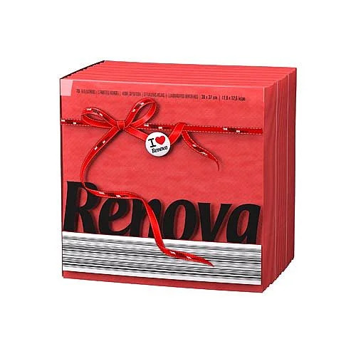 Aktuální Ubrousky Renova 30x32 cm, 1-vrstvé, Červená, 70 ks