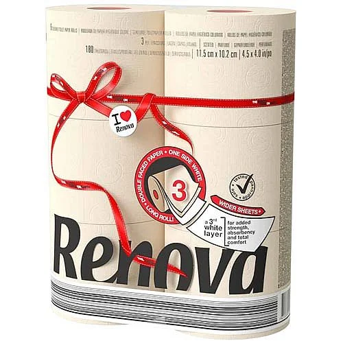 Nízká Cena Toaletní papír Renova Label Maxi, krémová, 3-vrstvý, 6 ks