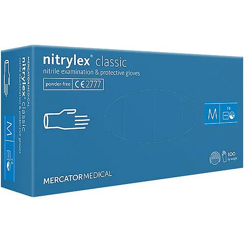 Sezónní Sleva Nitrilové rukavice Nitrylex Classic modrá, č. L, 100 ks