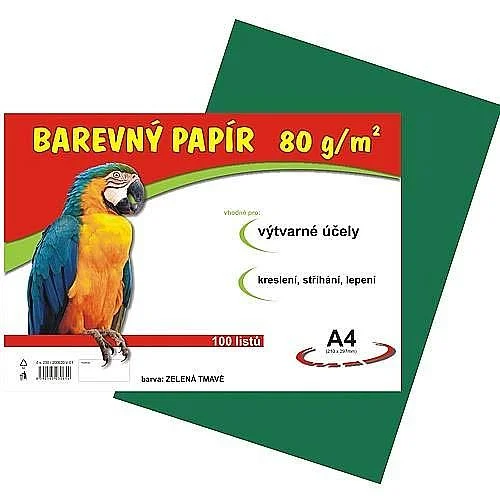 Cenová Bomba Barevný papír A4/ 80 g, 100 ls, tmavě zelený