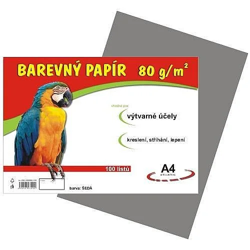 Nízká Cena Barevný papír A4/ 80 g, 100 ls, šedý