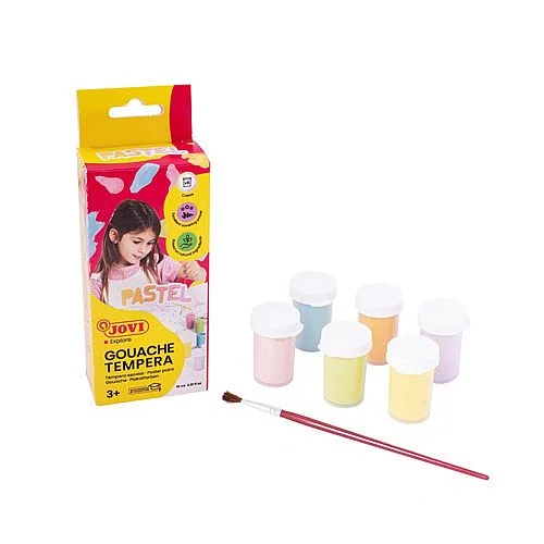 Temperové barvy Jovi Pastel, 6x15 ml + štetec Akce
