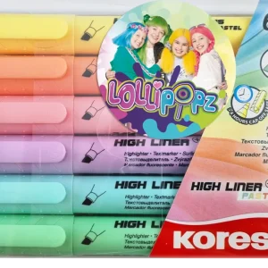 Kores Zvýrazňovač High Liner Plus Pastel LOLLIPOPZ - sada 6 barev Omezená Nabídka