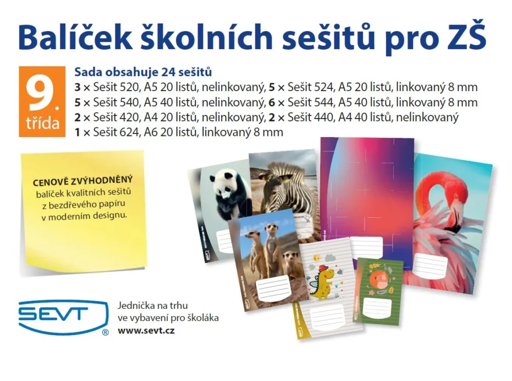 Koupit Online Balíček školních sešitů pro 9. třídu ZŠ