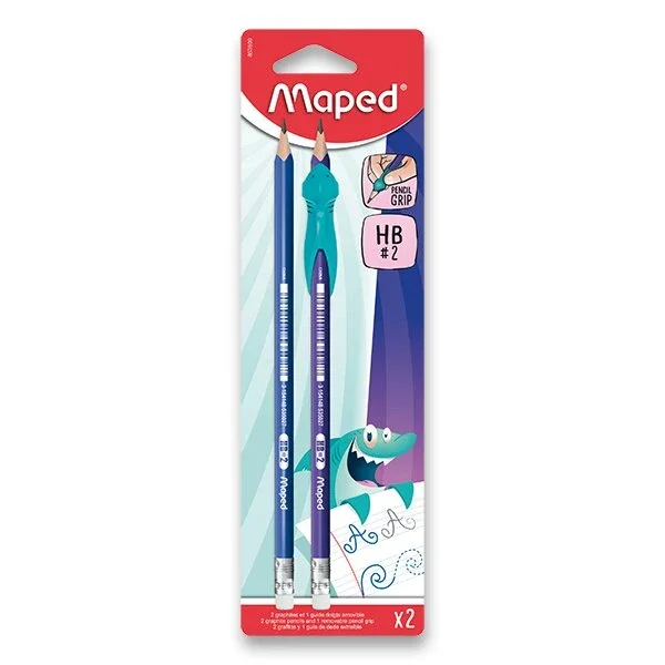 Grafitová tužka MAPED Kidy Learn Finger Guide HB s pryží - 2 ks Nejprodávanější