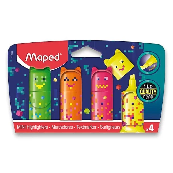 Zvýrazňovač MAPED Pixel Party mini - sada 4 barev Rychlé Dodání