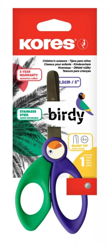 Kores Dětské nůžky Birdy 12,5 cm - mix barev Finální Výprodej