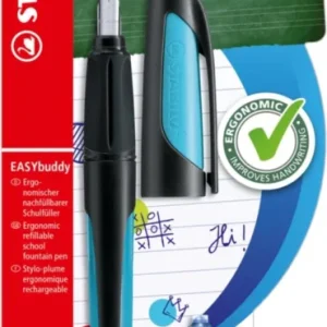 Časově Omezené STABILO EASYbuddy Ergonomické školní plnicí pero - černá/sv.modrá, blistr
