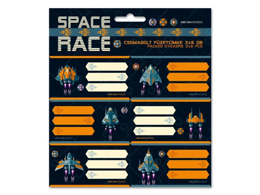 Nejprodávanější Jmenovky na sešit Ars Una - Space Race, 3 × 6 ks