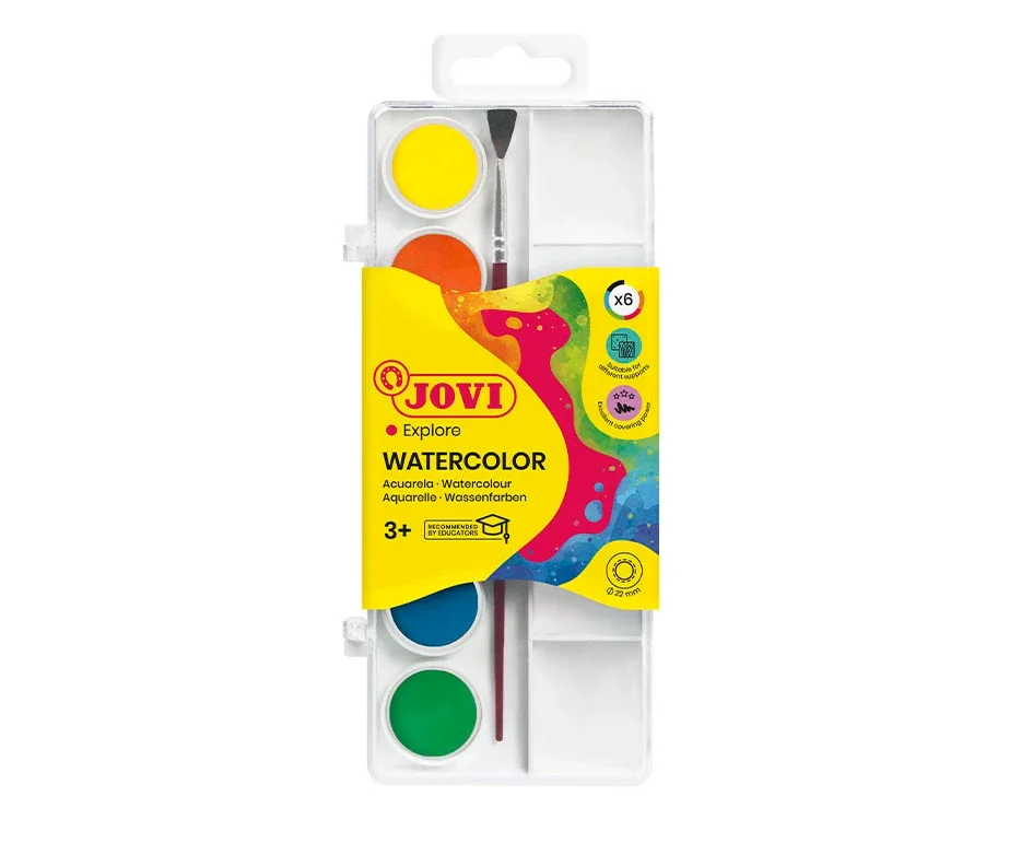 Kup Teď Barvy vodové Jovi - 6 barev (22 mm) + štětec