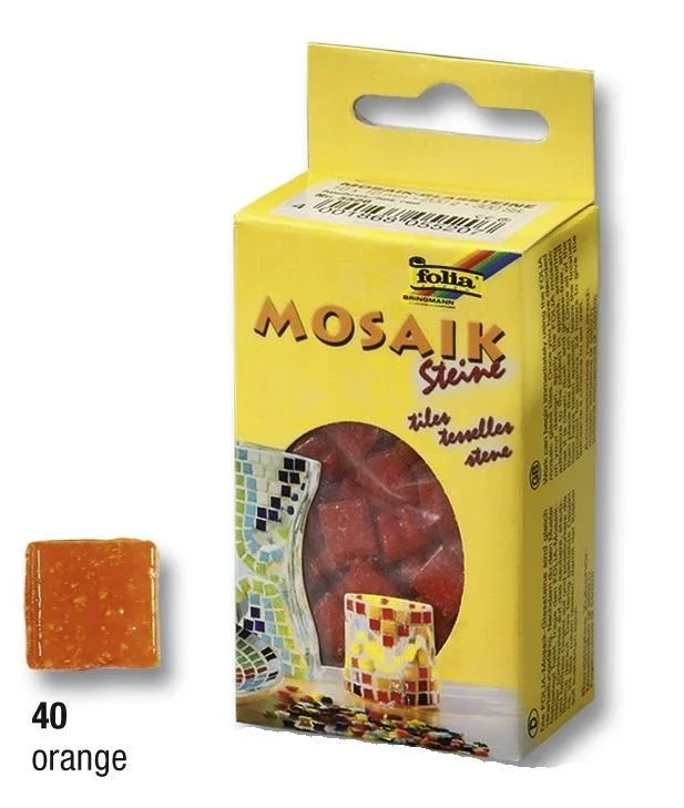 Mozaikové kamínky - skleněné - barva oranžová Výhodná Nabídka