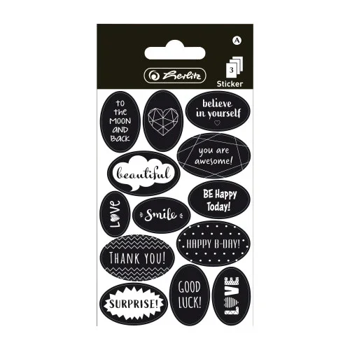 Nízká Cena Herlitz Samolepicí etikety s popisem Just Black, 3 listy