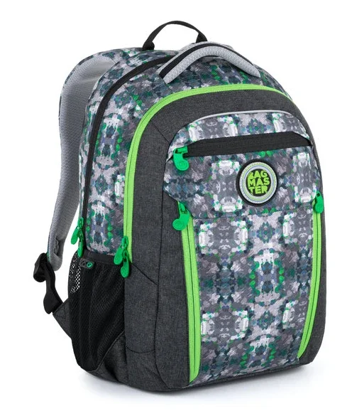Školní batoh Bagmaster - BOSTON 21 B GREEN/GRAY Nejprodávanější