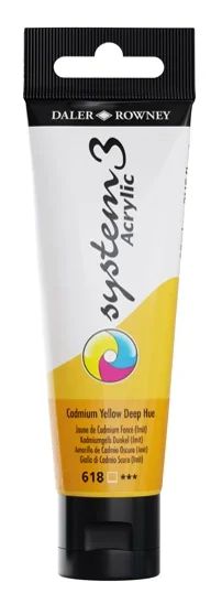 Akrylová barva Daler-Rowney System 3, 59 ml - Kadmium tmavě žluté Vrácení Zdarma