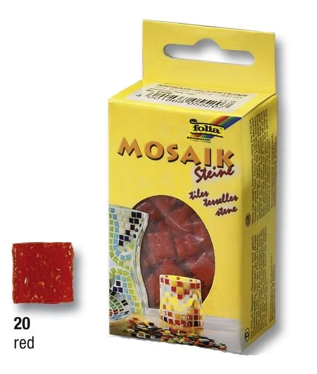 Originální Mozaikové kamínky - skleněné - barva červená
