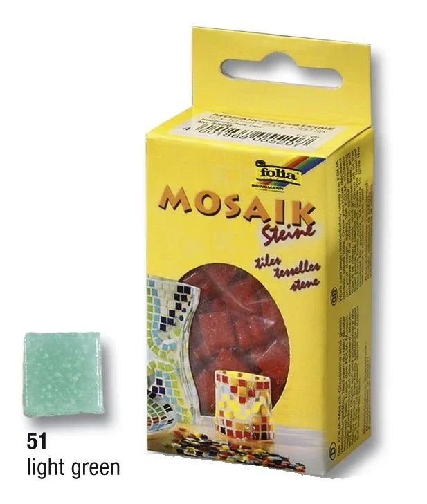 Mozaikové kamínky - skleněné - barva světle zelená Cenový Hit
