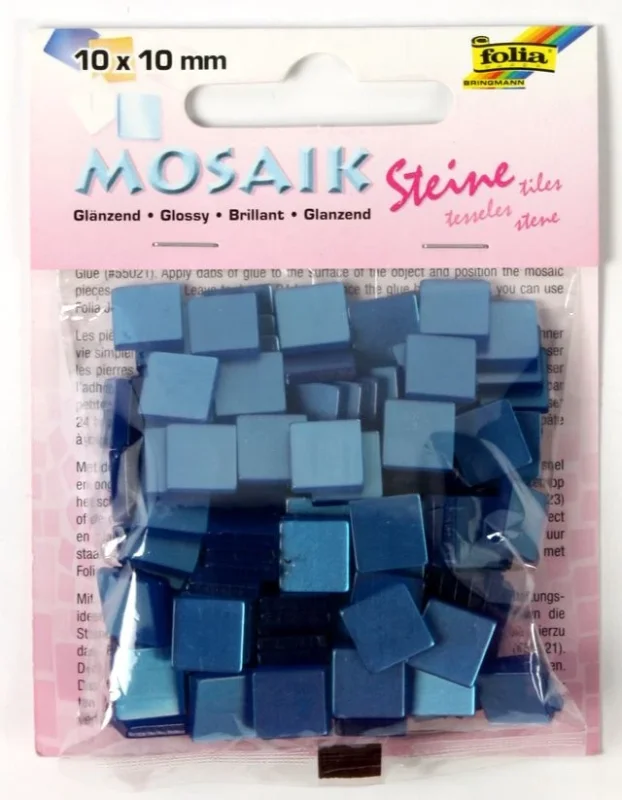 Mozaikové kamínky - blýskavé - barva světle modrá Nízká Cena