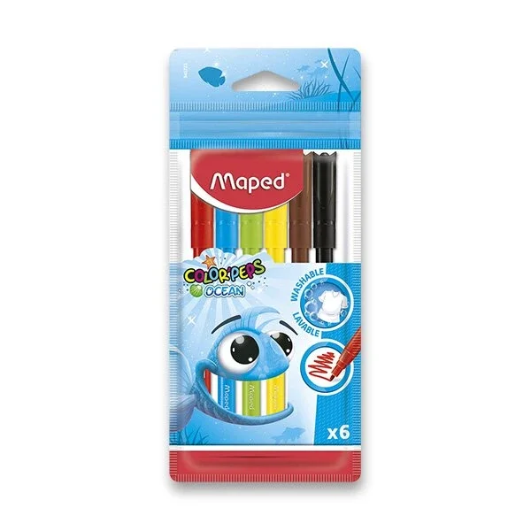 Dětské fixy MAPED Color'Peps Ocean - 6 barev Jen Po Omezenou Doba