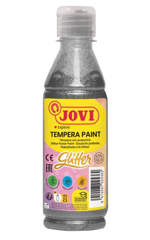 Temperová barva JOVI PREMIUM 250 ml, glitrová - Stříbrná Nízká Cena