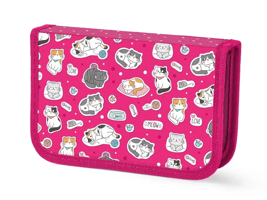 Must-Have Penál 1patrový 2 klopy prázdný - Cats