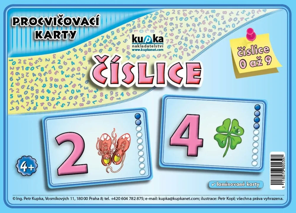 Procvičovací karty - číslice A4 (30x21 cm) Zlevněný