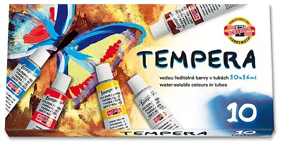 Koh-i-noor - barvy temperové v tubě, 16 ml - 10 barev Sleva
