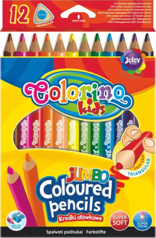 Dokud Zásoby Vydrží Trojhranné pastelky Colorino JUMBO - 12 barev