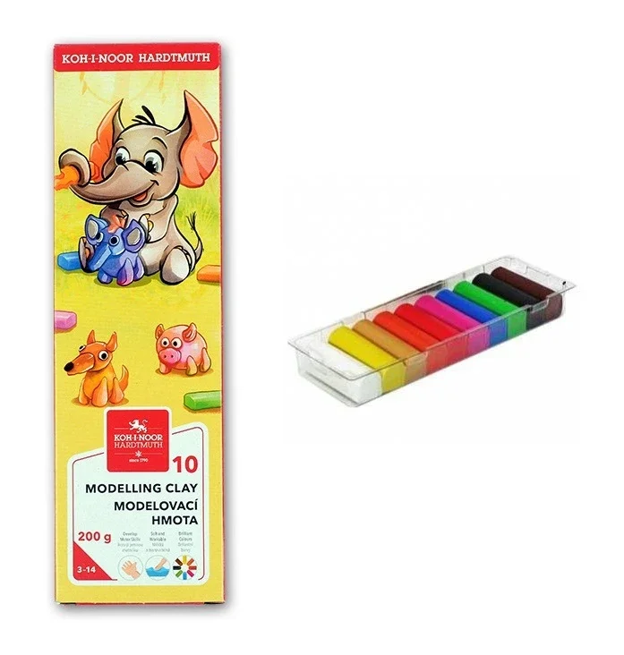Koh-i-noor Modelína 10 barev 200 g v krabičce Slon Super Cena