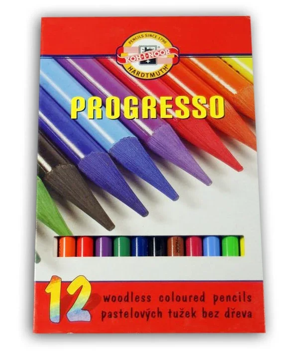 Zlevněný Koh-i-noor Pastelky Progresso dlouhé - 12 barev